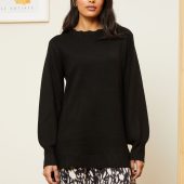 Love & Roses Black Animal 2 in 1 Chiffon Skirt Knitted Mini Jumper Dress