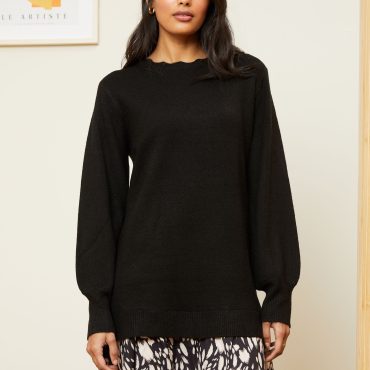 Love & Roses Black Animal 2 in 1 Chiffon Skirt Knitted Mini Jumper Dress