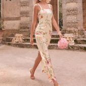 Lipsy Cream Premium Sequin Embroidered Cami Maxi Dress