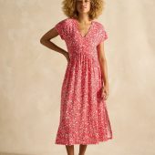 Joules Nia Red V-Neck Dress