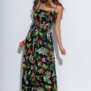 Pour Moi Black Strapless Shirred Bodice Woven Maxi Beach Dress