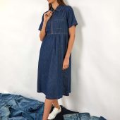 Roman Blue Denim Zip Midi Dress