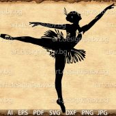 Vector BALLERINA, ai, eps, PNG, pdf, svg, dxf, jpg Image Graphic Digital Download Artwork, ballet slippers, graphical, music