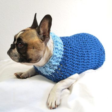 Crocheted Paw-Print Dog Jumper - pawprint dog sweater - dog clothing - pet clothing