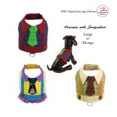 Harness with Suspenders -LARGE & XLARGE- Sewing Pattern PDF, Dog Clothes Pattern, Dog Harness, Pet Clothes, Dog Vest