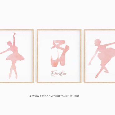 ballet shoes print, ballerina slippers watercolor, dance wall art printable, dancer themed room, big girls room decor, pink shoe print