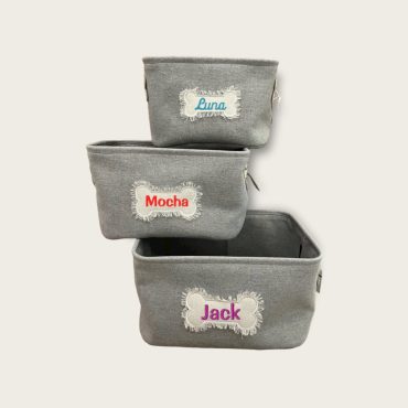 Custom dog toy basket, personalized dog toy box, dog toy storage, embroidered toy basket, box for dog toys, pet toy storage, custom dog gift