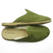 Women's Travel Slip-Ons , Turkish Handmade Slippers , Pregnant Shoes , Shearling Slippers , Genuine Leather Slippers , Green Slippers