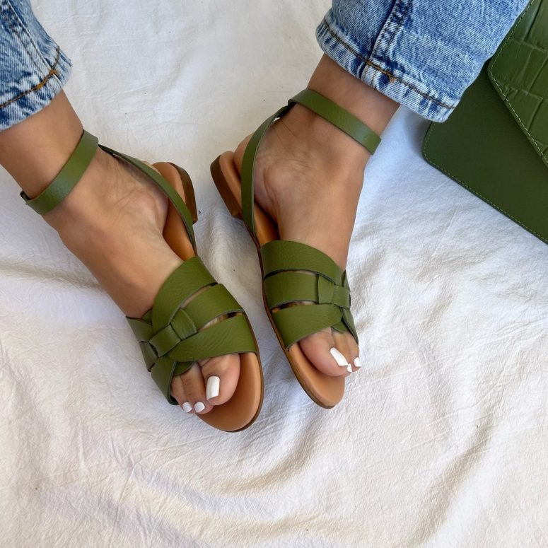 Greek Leather Sandals, Slingback Sandals, Women Sandals, Open Toes Sandals, Summer Shoes, Made from Full Grain Leather in Oiled Color