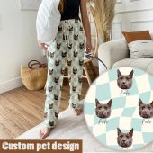 Custom Pet Portrait Pajama pants Using Pet Photo + Name Custom Dog Personalized Pajama Pants Photo Pants Dog Dad Dog Mom Gift