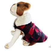 Personalized Buffalo Plaid Pet Jacket, Pet Coat for Dogs, Personalized Dog Sherpa Coat, Custom Dog jacket coat, Dog clothes small dogs