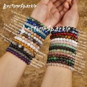 4mm/6mm/8mm Crystal Bracelets, Gemstone Beads Bracelet Beaded For Women Men, Amethyst Rose Quartz Black Obsidian Carnelian Citrine hematite