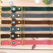 Custom Dog Collar with Air Tag Holder, Luxury Pet Collars with Metal Buckle, Leather AirTag Dog Collar Personalized, Boy Girl Dog Collar