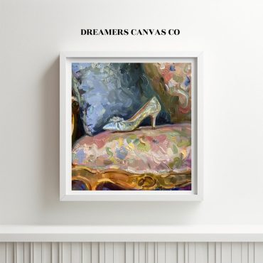 Royal Glass Slipper Oil Painting Wall Art DIGITAL DOWNLOAD | Printable Artwork