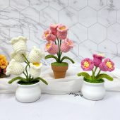 Handmade Lily of the valley flower pot，Crochet Flower，Desktop decoration，Office Decor，Caring Gift For The Classroom/Team/Friends