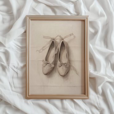 Ballet Slippers Print | Vintage PRINTABLE Art | Ballerina Fashion Sketch | Neutral Nursery Print | Classical Ballet Wall Art | #905