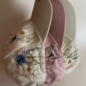 Wildflowers Garden Embroidery Baseball Hat, Flower Embroidery Denim Cap, Beach Hat For Woman, Embroidered Baseball Cap, Gift For Her