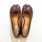 Women Retro Tabi Ballet Flats | Bow Tie Split Toe Shoes | Vintage Split Toe Tabis Shoes |  Sliver Black White Red Tabi Flats