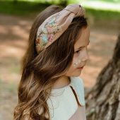 Wildflowers Embroidery Handmade Linen Knot Turban, Autumn Breath Fabric Headband, Hair Accessories for Women, Flower Girl Headband