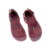 Women's Grounding Sandals | Burgundy Handmade Leather Womens Traveler Sandals | Copper Rivets | Minimalist Footwear