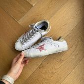 women's vintage Golden Goose sneakers with Gold pink detail #womensportshoes #sports shoes #gift