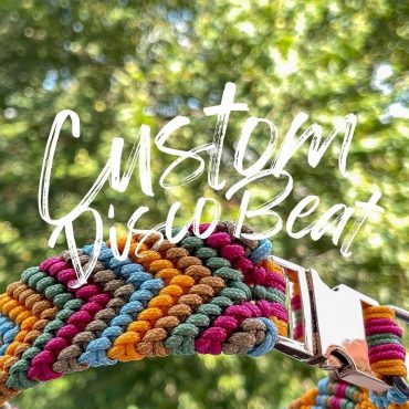 Custom DiscoBeat  - Braided dog collar handmade from paracord with quick release buckle, waterproof, vegan