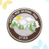 Capitol Reef National Park Embroidered Patch Iron-On DIY Applique, Nature Badge Bear Trees Wildlife Souvenir Gift Vest Jacket Jeans Clothing