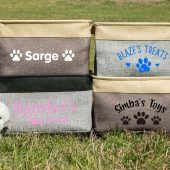 Custom Dog/Cat Toy Basket, Pet Basket, Puppy Toy Basket, Dogs Name Basket, Foldable Pet Toy Basket, Cat Dog Toy Bin,Christmas Gifts for Dogs