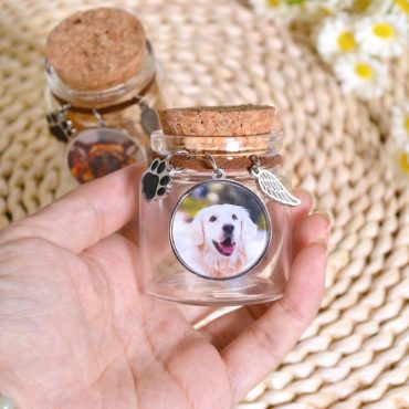 Custom Pet Fur Keepsake, Pet Fur Memorial Jar,Pet Portrait Memorial Gift,Dog Memorial Jar,Rainbow Bridge Gift,Memorial Gift For Dog Cat Pet