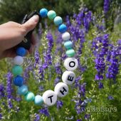 Breeze | Personalized Beaded Dog Collar with Buckle or O-Ring (Blue & Green Variety) | Willadore Collar Co.