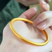 24k 999 Solid Gold Bangle Bracelet. Handmade. Gift for Men Women. Christmas. Thanksgiving. Minimalist. Customizable. Gemstones. Holiday gift