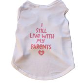 DOG TEE - Pet t shirts - Dog Tank - Dog Apparel Dog clothes - Black White Pink Dog shirt - PoochieTees.com dog clothing Live with my parents