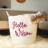 Custom Baby Name Laundry Basket, Custom Name Toy Storage, Personalized Baby Room Decor,  Nursery Storage Basket, First Christmas Gift Idea