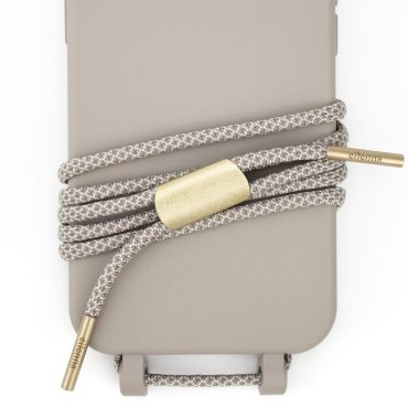 Handmade mobile phone chain with mobile phone case for iPhone and Samsung in CLAY Grey with cord OAT by eilenna