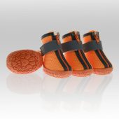 Handmade Dog Shoes, Reflective and Zipper Dog Boots, Neon Orange Dog Shoes, Anti-Slip Rubber Sole Dog Shoes, Pet Shoes for Pretty Friends