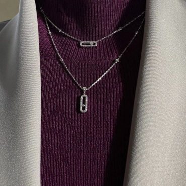 Handmade Messika Necklace, Bracelet Made of Stainless Steel,Zircon Stone Bracelet,Versatile Products,Necklace for Women,Valentine's Day Gift