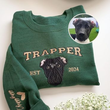 Pet Embroidered Sweatshirt - Embroidered Dog Hoodie - Custom Dog Face Sweatshirt From Photo - Dog Memorial Gift - Pet Loss Gift - Pet Lover
