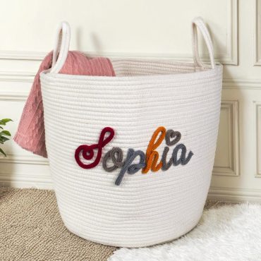 Custom Baby Basket, Laundry Basket, Personalized Christmas Gift, Pet Toy Basket, Custom Baby Shower Gifts, Gift for Kids, Dog Toy Basket