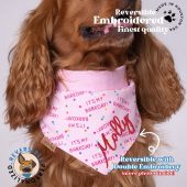 Birthday Dog Bandana - 'It's My Barkday!' with Colorful Dots Pet Scarf - Custom Embroidered Name - Personalized Pet Gift - Dog Party Outfit