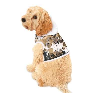 Rockstar Pet Hoodie, Silver Gold Print Dog Hoodie, Dog Clothes, Pet Apparel, Cute Pet Outfit, Pet Fashion