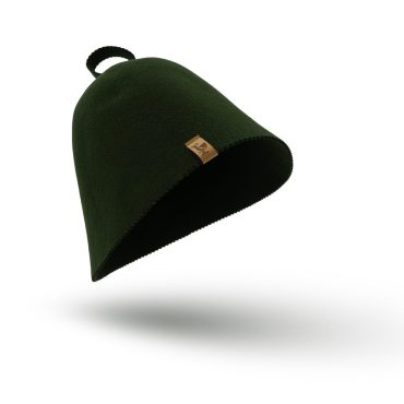 SAUNA Hat DARK GREEN 100% wool handmade
