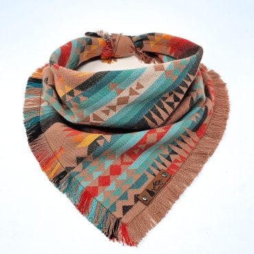 Pet Bandana "Terra" LIMITED EDITION Aztec Frayed Edges cotton dog neck wear Cat BoHo southwest design