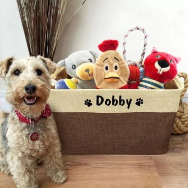 Custom Dog Basket for Small or Large Dogs, Perfect Pet Toy Organizer, Playroom Storage, Custom Dog Toy Box, Dog Toy Storage, Dog Furniture