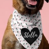 Personalized Pet Valentine Bandana with Heart Design, Custom Dog Scarf, Pet Accessories for Dogs, Cute Pet Outfits, Gift for Dog Lovers