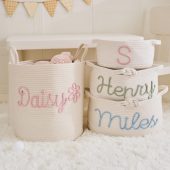 Custom Laundry Basket - Custom Name Basket for Kids/Pet, Toy Basket, Newborn Gift, Gifts for Baby Shower, Gifts for Girls Boys Family