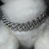 Cuban Link Dog Chain, Silver Custom Pet Chain, Dog Gift, Dog Collar Necklace, Cat Collar Necklace, Customized Jewelry, Gold, Rose Gold