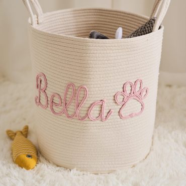 Custom Laundry Basket - Custom Name Basket for Kids/Pet, Toy Basket, Newborn Gift, Gifts for Baby Shower, Gifts for Girls Boys Family