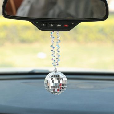 Disco Ball Car Charm Pendant, Handmade Car Accessories,Mirrorball Colorful Beads Suncatcher Decor,Rear View Mirror Accessory,Gift For Women