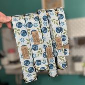 Blueberry Smiles Dog Collar, Martingale or Flat Collar, Fabric Dog Collar, KandMcollars, Unisex Collar, Food, Blue, Neutrals, Spring, Fruit
