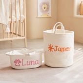 Custom Laundry Basket - Custom Name Basket for Kids/Pet, Toy Basket, Newborn Gift, Gifts for Baby Shower, Gifts for Girls Boys Family